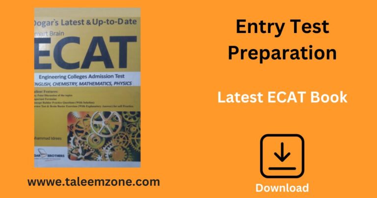 Entry Test Preparation Book For ECAT (Free Pdf)