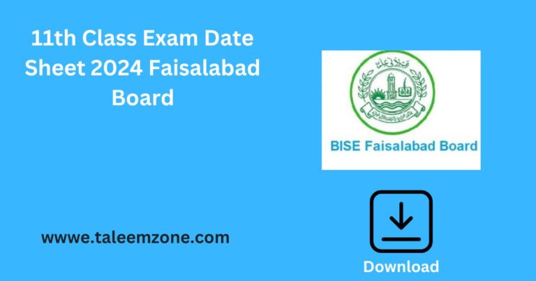 11th Class Exam Date Sheet 2024 Faisalabad Board Download Pdf