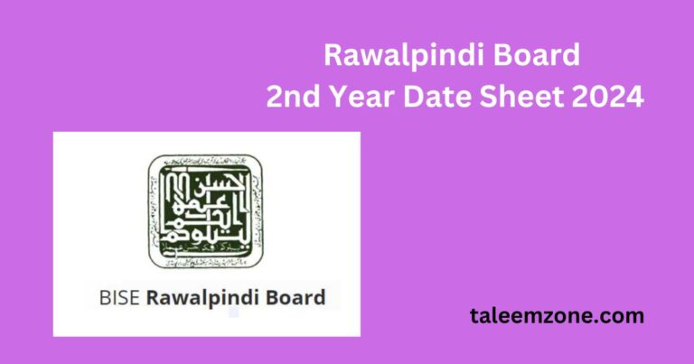 Rawalpindi Board 2nd Year Date Sheet 2024